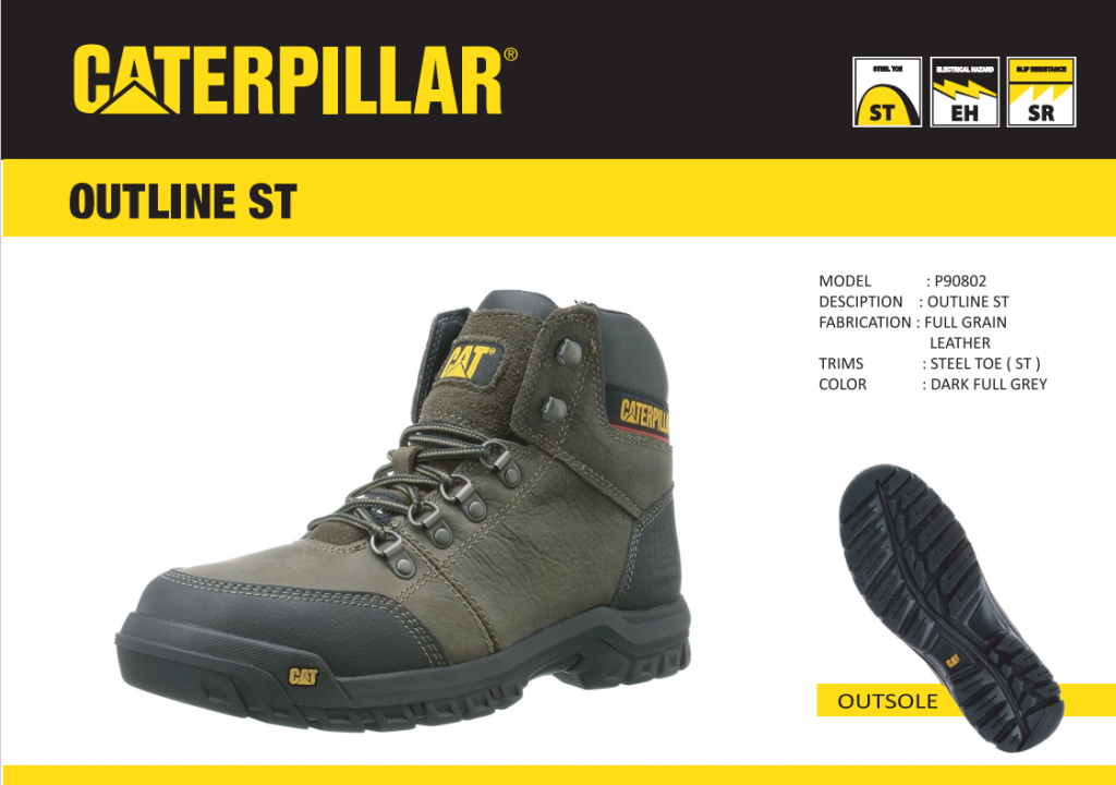 CATERPILLAR Men's Outline Steel Toe Work Boot SafePro